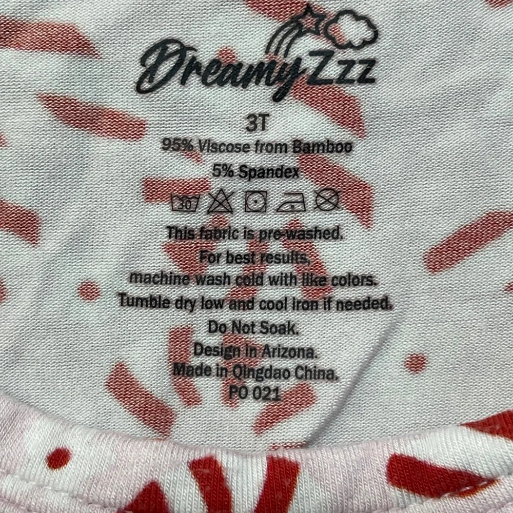 Dreamy‎ Zzz Kids Candy Cane Print Long Sleeve Dress Size 3T Christmas Holiday